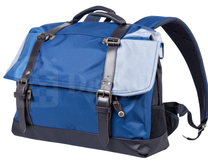 Blue Messenger Backpack PNG, Transparent