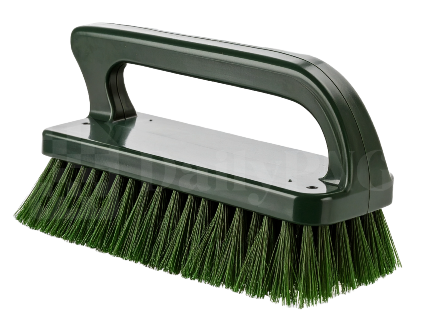 Green Cleaning Brush PNG, Transparent
