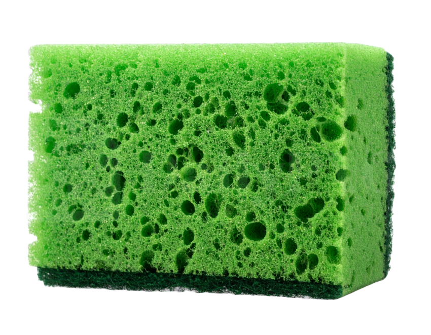 Green Cleaning Sponge PNG, Transparent