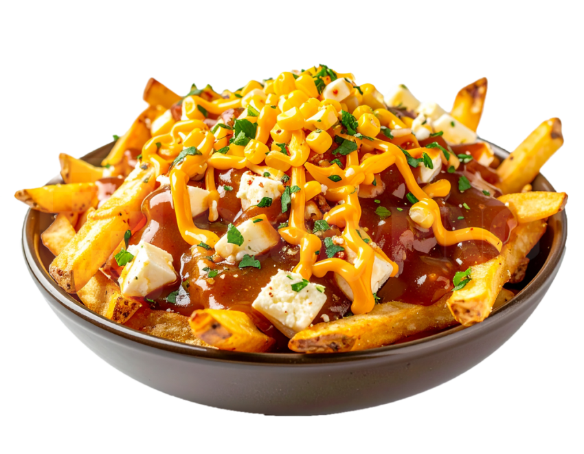 Cheese Corn Poutine PNG Transparent