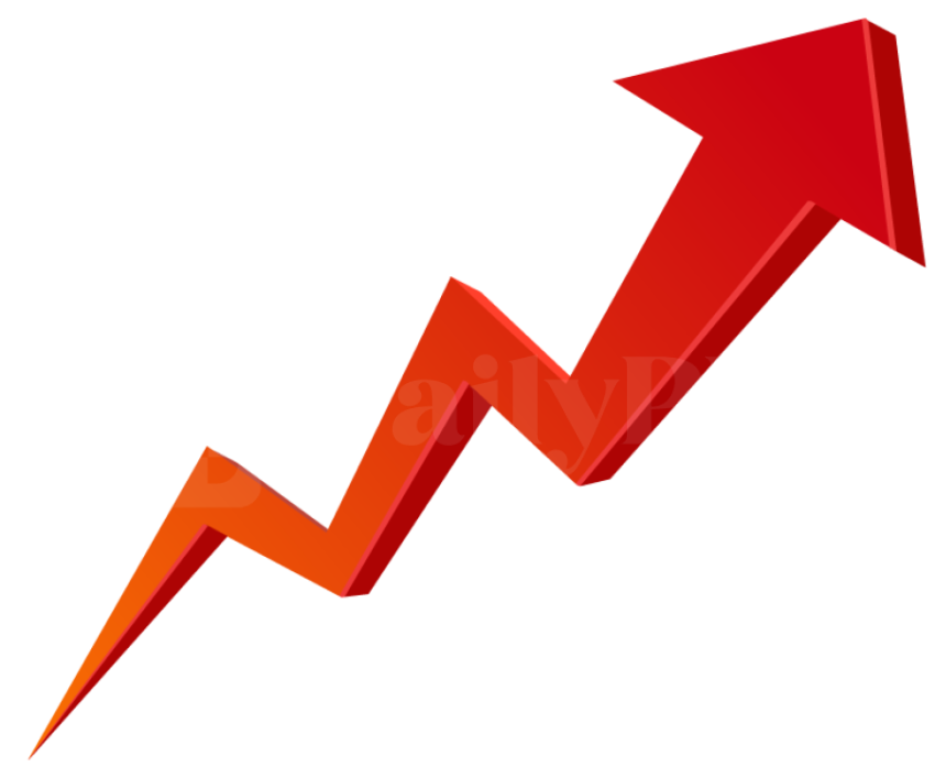 3D Red ZigZag Arrow PNG – Upward Illustration