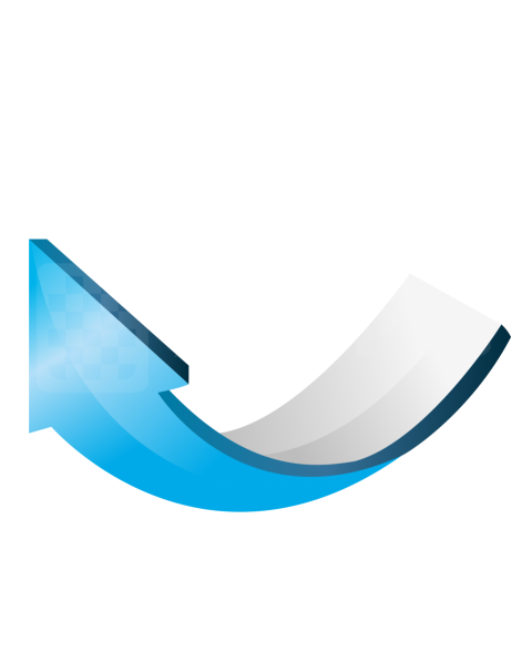 3D Blue Curved Arrow PNG – Up Direction HD