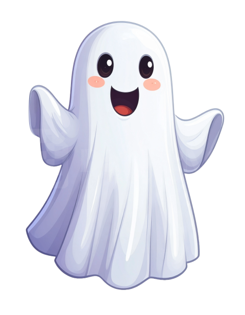 Happy Ghost PNG with Smile