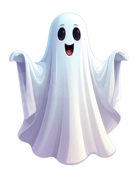 Playful Ghost PNG Illustration