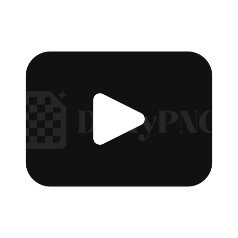 YouTube Logo PNG (black & White, Square)