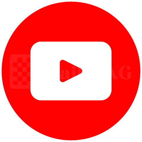 YouTube Circle Logo Red & White PNG Free Download