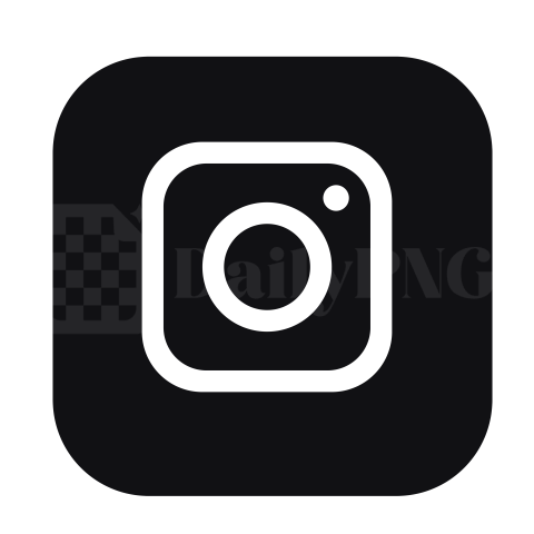 black and white Round instagram logo Transparent