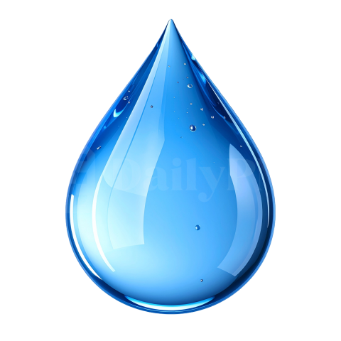 Blue Water Drop PNG, Transparent