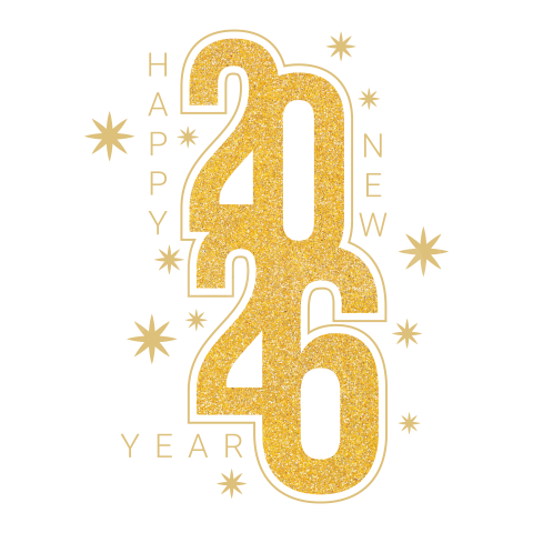 2026 Glitter Vertical New Year PNG