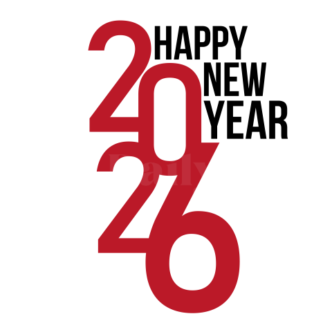 2026 Red Black New Year PNG