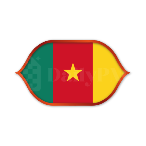 Cameroon Flag Badge CAF 2025 PNG