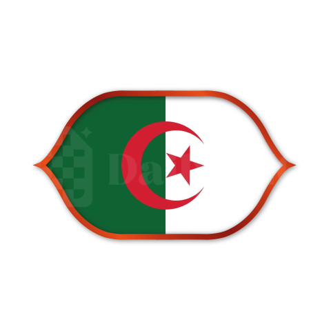 Algeria Flag Badge CAF 2025 PNG