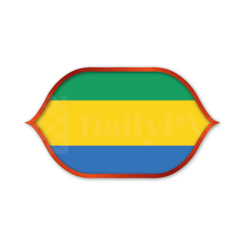 Gabon Flag Badge CAF 2025 PNG
