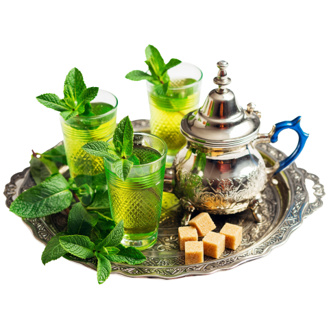 Moroccan Mint Tea Silver Pot Isolated PNG