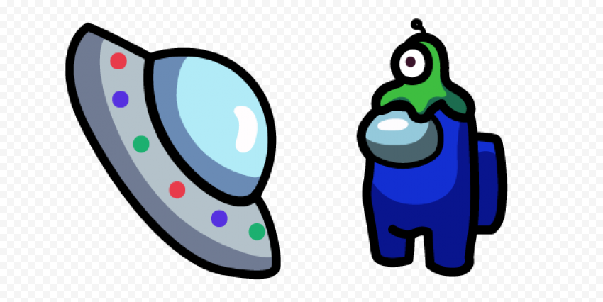among us character in brainslug hat and ufo pack