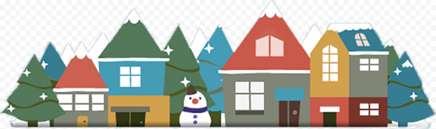 building house facade for christmas