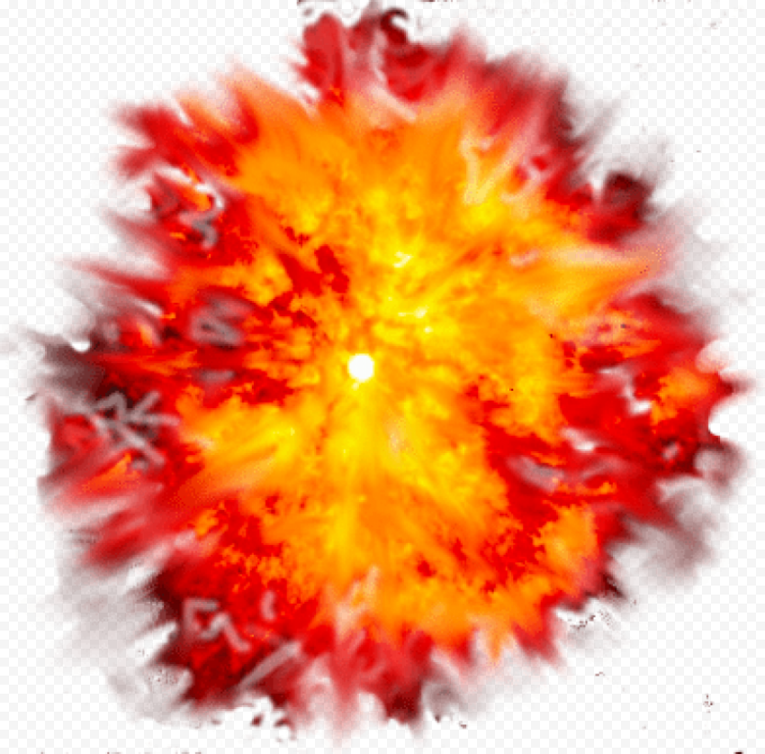 big explosion with fire and smoke png