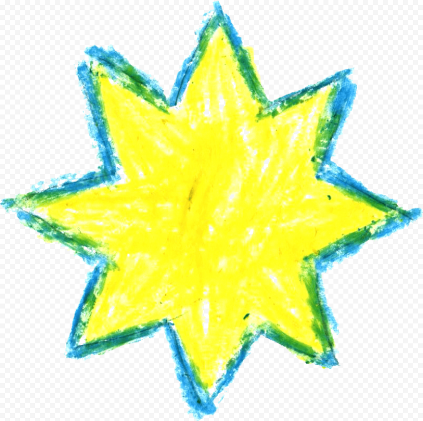 crayon star drawing yellow