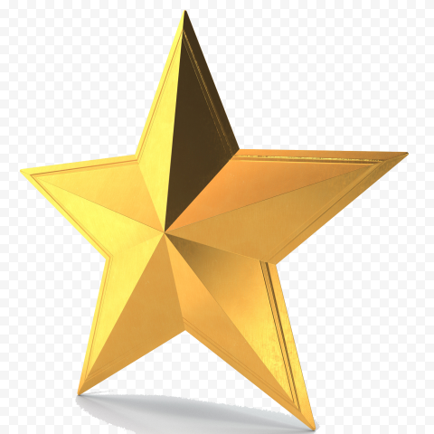 3D Gold Star Yellow Right View 2048x2048