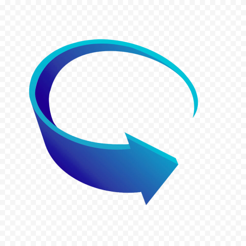 3D Graphic Blue Curved Arrow Right   1000x1000