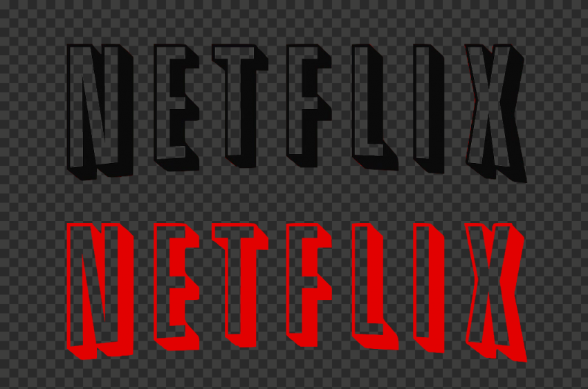 Black And Red Netflix Outline Logo   for free