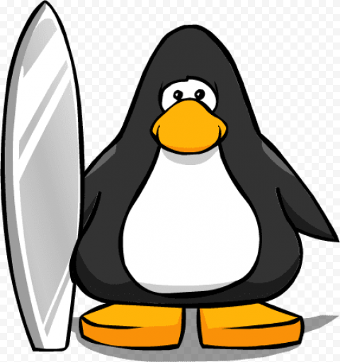 silver surfboard pc club penguin blue hor