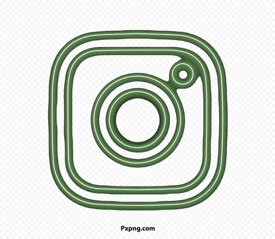 HD Green Neon Instagram Logo Icon Background Transparent