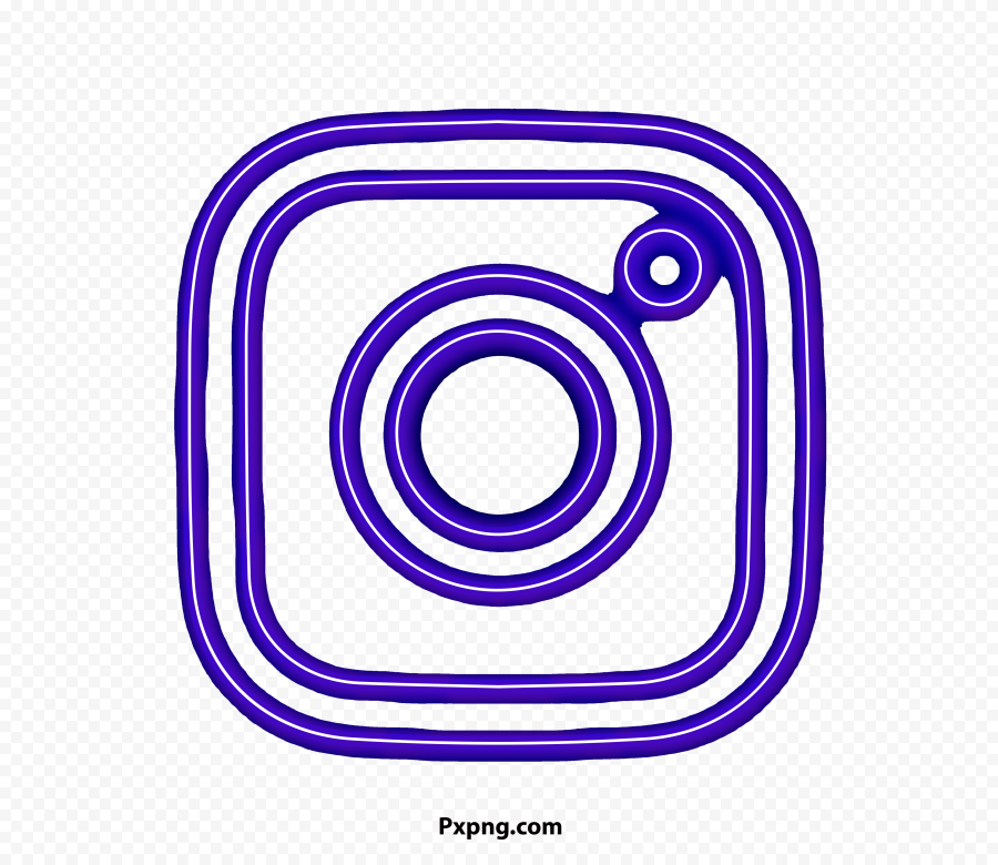 Blue Neon Instagram Logo Icon PNG