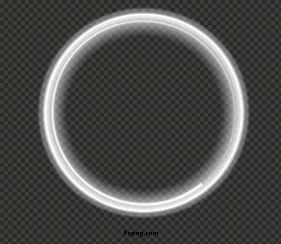 HD Circle Ring White Neon Background Transparent