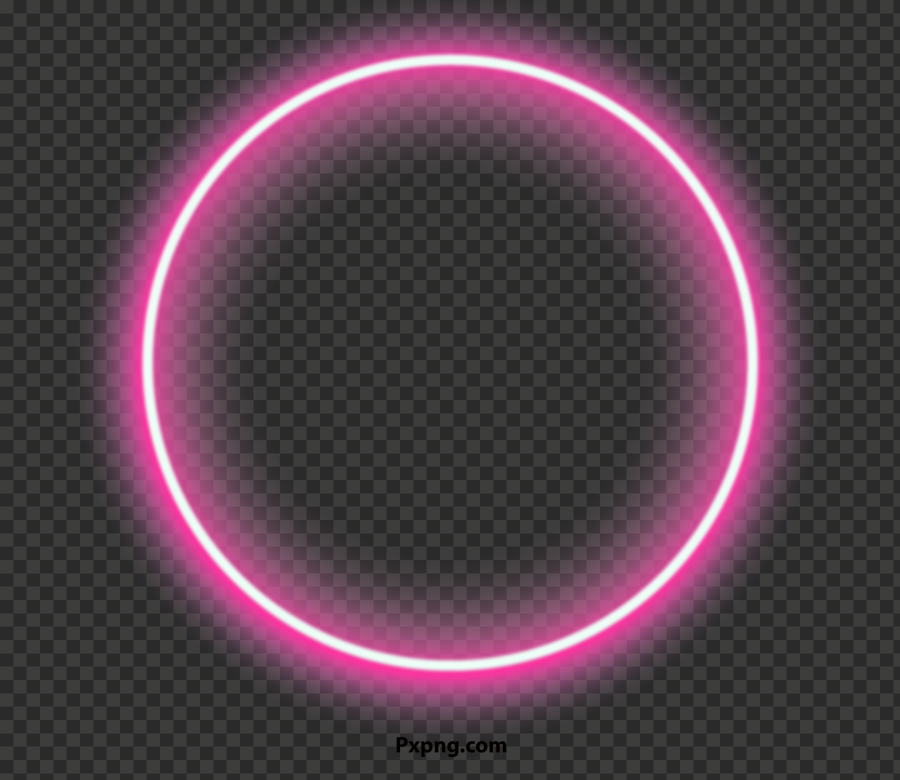 HD PINK Neon Glowing Circle Transparent PNG