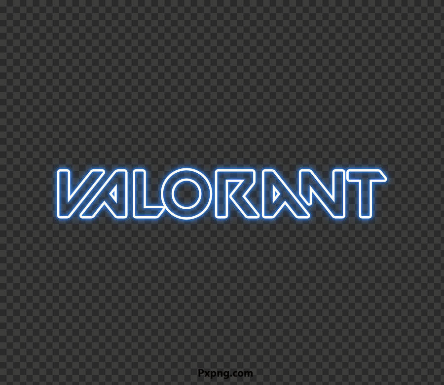 HD Valorant Light Blue Neon Text Logo PNG