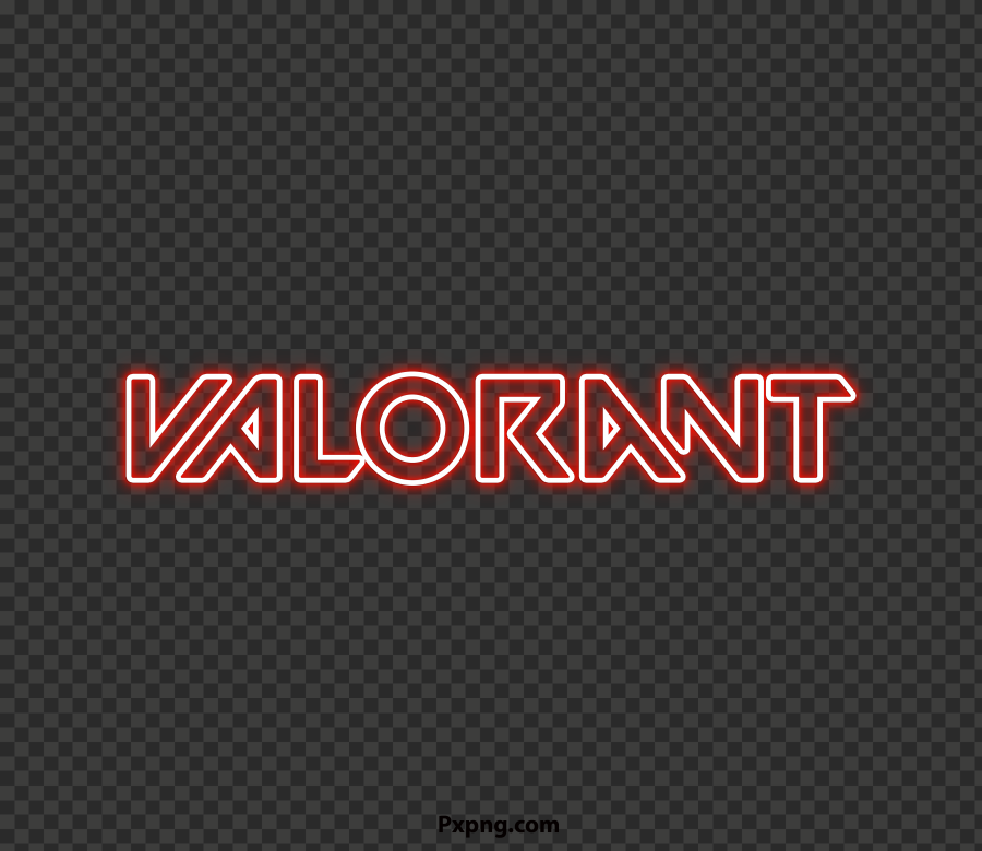 HD Valorant Light Red Neon Text Logo Background Transparent