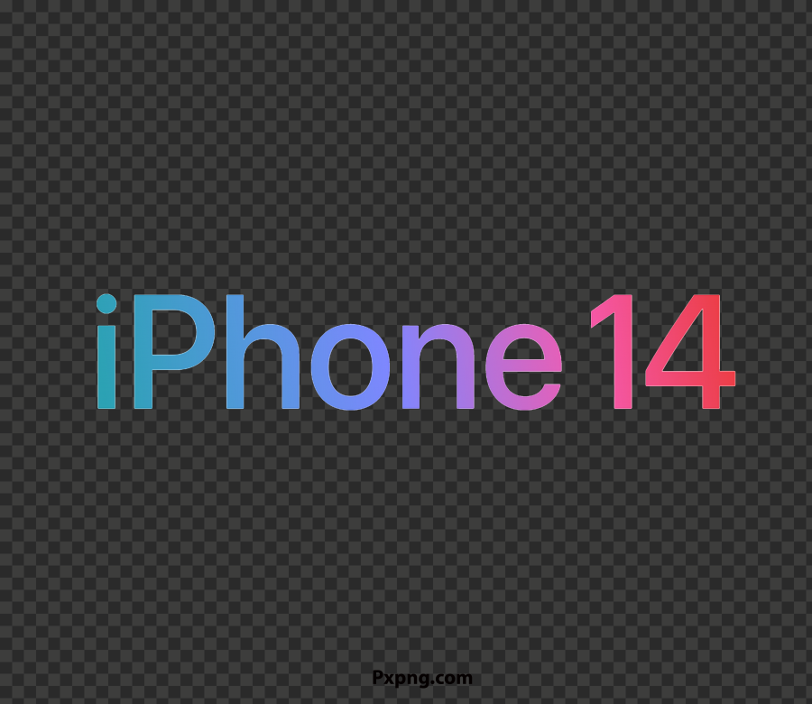HD iPhone 14 Light Text Logo PNG