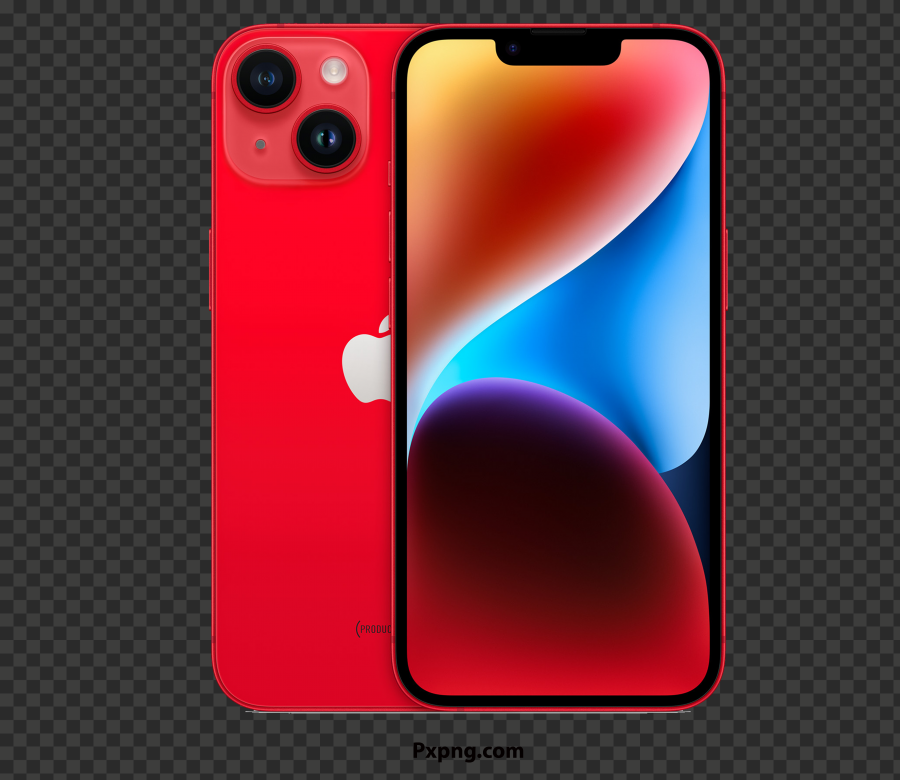 HD Red(product) iPhone 14 Transparent background