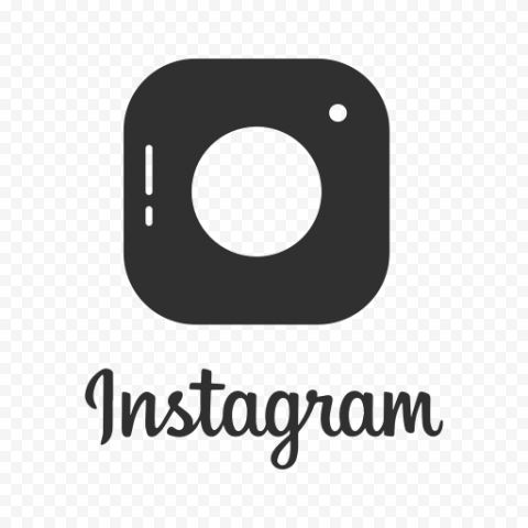 Black Square Instagram Logo With Text   512x512