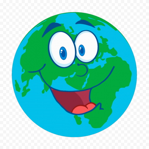 The Day the Earth Smiled, earth cartoon, globe, smiley, grass png