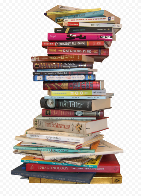 VINTAGE STACK BOOKS TRANSPARENT