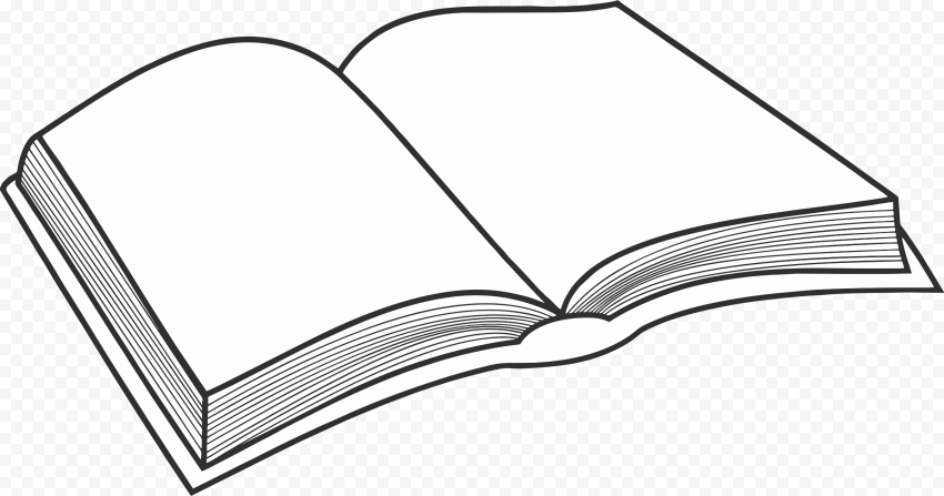 BIG OPEN BOOK OUTLINE TRANSPARENT