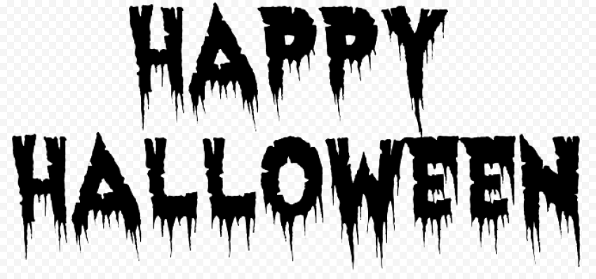 Happy Halloween Text Transparent Background