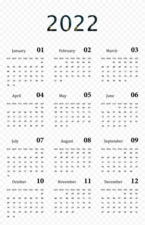 Calendar 2022 Transparent