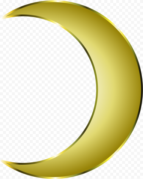 Open Golden Crescent Moon, HD Png Download