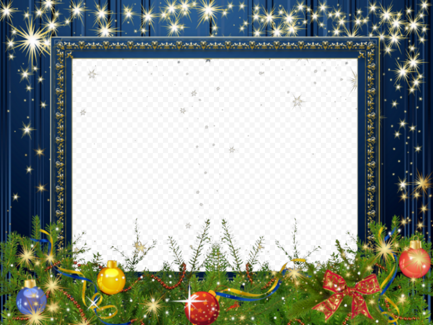Blue Christmas Frame PNG Pic