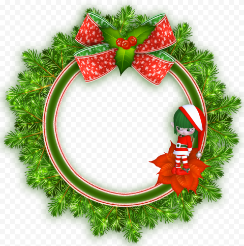 Green Christmas Frame PNG Free Download