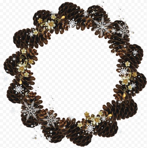 Round Christmas Frame PNG Background Image