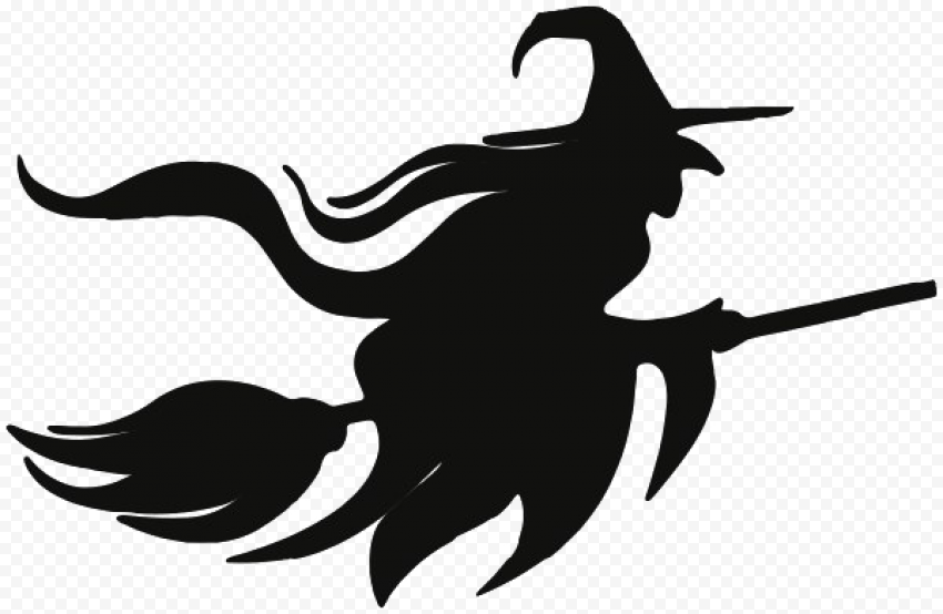Halloween Silhouette Witch PNG Clipart