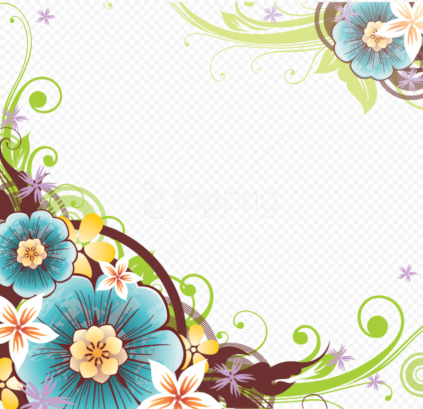 Flower Border Download PNG Image