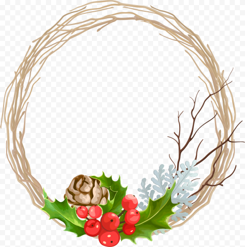 Garland Frame Vector Circle PNG File