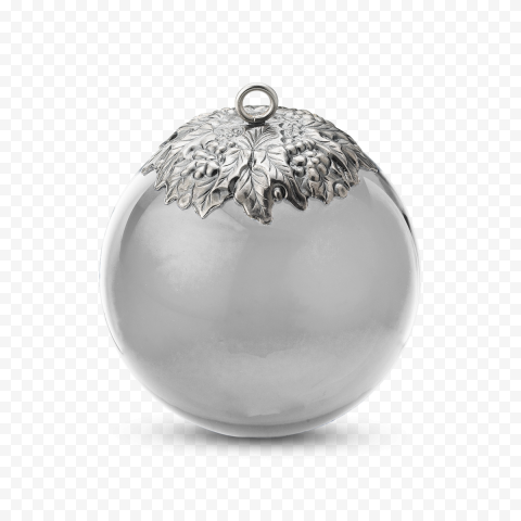 Silver Christmas Bauble Transparent Background