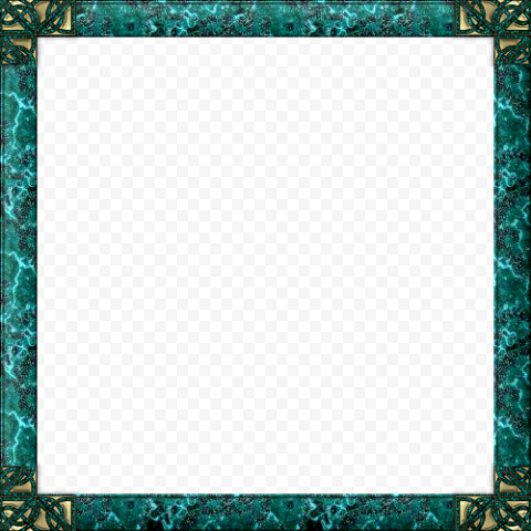 Square Teal Frame PNG Image