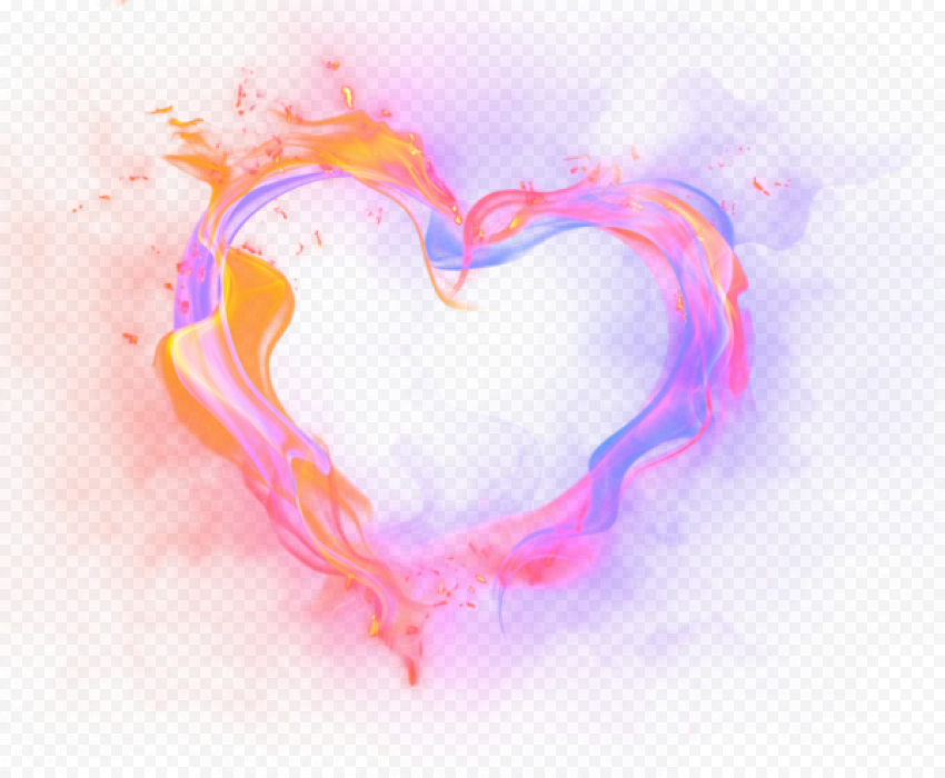 Effect Fire Heart PNG